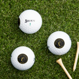 Goud Zwart Monogram aangepaste naam Srixon Golfballen