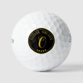 Goud Zwart Monogram aangepaste naam Srixon Golfballen (Voorkant)