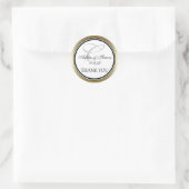 Goud Zwart Monogram C Bruiloft Dank u Ronde Sticker (Tas)