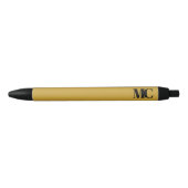 Goud Zwart Monogram Elegant Modern Zwarte Inkt Pen (Voorkant)