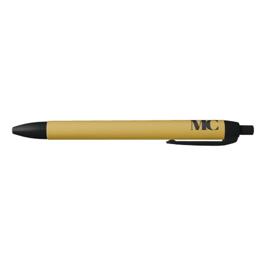 Goud Zwart Monogram Elegant Modern Zwarte Inkt Pen (Bodem)