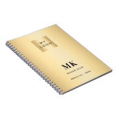 Goud zwart monogram initiaal bedrijf notitieboek (Rechterzijde)