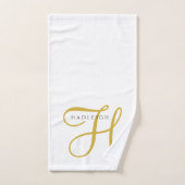 Goud Zwart Monogram Wit Bad Handdoek (Handdoek)