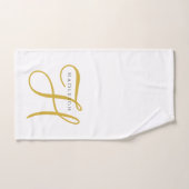 Goud Zwart Monogram Wit Bad Handdoek (Handdoek)