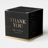 Goud & Zwart Mooie Elegante Bruiloft Dank u Bedankdoosjes (Voorkant Zijde)