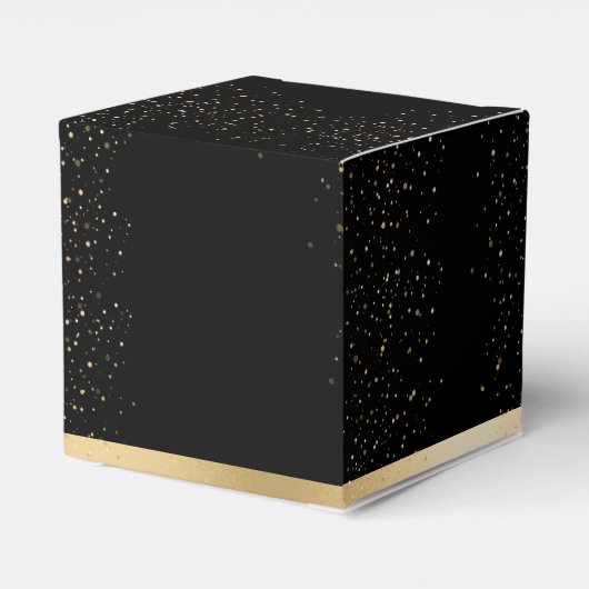 Goud & Zwart Mooie Elegante Bruiloft Dank u Bedankdoosjes (Achterkant)