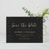 Goud & Zwart Mooie Elegante Bruiloft Save The Date (Staand voorkant)