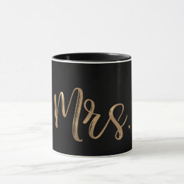 Goud & Zwart MRS. Typografie Modern Minimaal Lette Mok