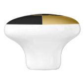 Goud & Zwart Nautische Boot Anker Geometrisch Ontw Keramische Knop (Zijkant)