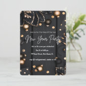 Goud Zwart Nieuwjaarsfeest Elegant Aangepast Kaart (Staand voorkant)