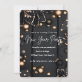 Goud Zwart Nieuwjaarsfeest Elegant Aangepast Kaart (Voorkant)