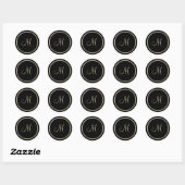 Goud/Zwart Omrand Ronde Sticker (Vel)