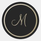 Goud/Zwart Omrand Ronde Sticker (Voorkant)
