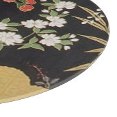 Goud Zwart Oosters Japans Kimono Bloemen Glas Snijplank (Hoek)