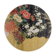 Goud Zwart Oosters Japans Kimono Bloemen Glas