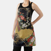 Goud Zwart Oosters Japans Kimono Bloemen Keuken Schort (Insitu)