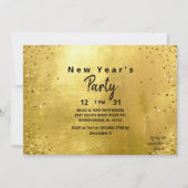 Goud & Zwart Oud en Nieuw Feest Kaart (Voorkant)