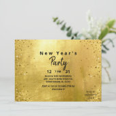 Goud & Zwart Oud en Nieuw Feest Kaart (Staand voorkant)