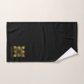 Goud Zwart Oud Grieks Meander Monogram Bad Handdoek (Handdoek)