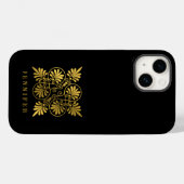 Goud Zwart Oud Grieks Meander Monogram Case-Mate iPhone Case (Achterkant (horizontaal))