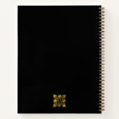Goud Zwart Oud Grieks Meander Monogram Notitieboek (Achterkant)