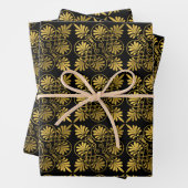 Goud Zwart Oud Grieks Meander Patroon Inpakpapier Vel (In situ)