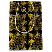 Goud Zwart Oud Grieks Meander Patroon Medium Cadeauzakje (Voorkant)
