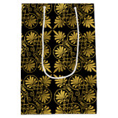 Goud Zwart Oud Grieks Meander Patroon Medium Cadeauzakje (Achterkant)