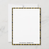 Goud Zwart Oud Grieks Meander Patroon Notitiekaartje (Voorkant)