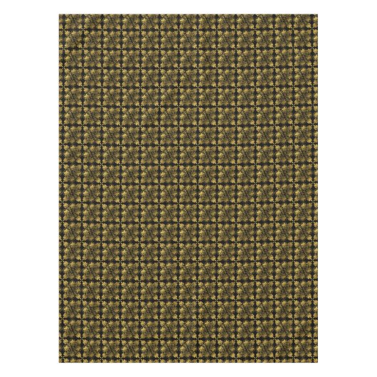 Goud Zwart Oud Grieks Meander Patroon Tafelkleed (Voorkant)