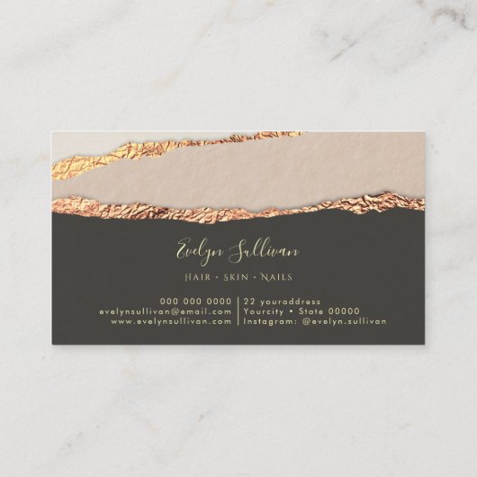 Goud zwart papier textuur visitekaartje (Achterkant)