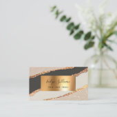 Goud zwart papieren visitekaartje (Staand voorkant)