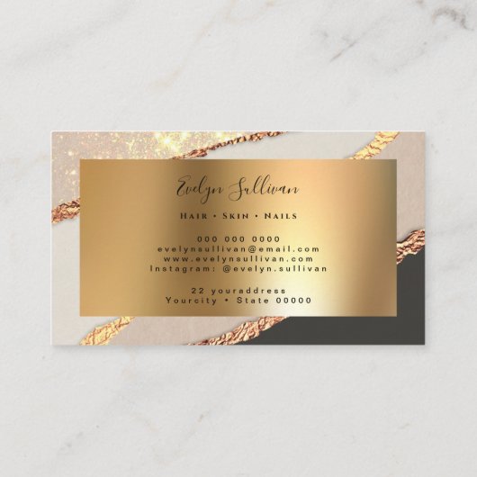 Goud zwart papieren visitekaartje (Achterkant)