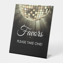Goud Zwart Party Favorieten 70's Disco Ball Reclamebord Met Voetstuk