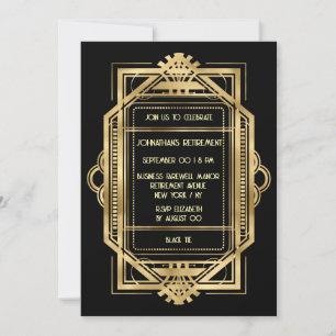 Goud zwart pensioen DIY foto zakelijk afscheid Kaart