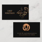 Goud & Zwart Personal Chef Catering Visitekaartje (Voorkant / Achterkant)