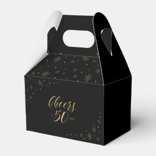 Goud & Zwart   Proost 50 jaar 50ste verpartij Bedankdoosjes