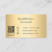 Goud zwart QR-code rechthoekig logo Visitekaartje (Achterkant)