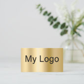 Goud zwart QR-code rechthoekig logo Visitekaartje (Staand voorkant)