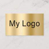 Goud zwart QR-code rechthoekig logo Visitekaartje (Voorkant)