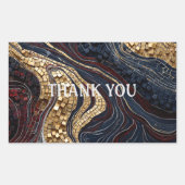Goud Zwart Rode Geode Luxe Agate Rechthoekige Sticker (Voorkant)