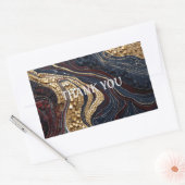 Goud Zwart Rode Geode Luxe Agate Rechthoekige Sticker (Envelop)