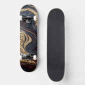 Goud Zwart Rood Geode Skateboard Luxe Agate Mozaïe (Voorkant)