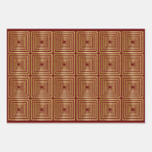 Goud zwart rood groen Inpakpapier Set van 3 Vel (Voorkant 2)