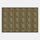 Goud zwart rood groen Inpakpapier Set van 3 Vel (Voorkant)