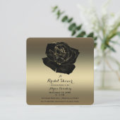 Goud & Zwart Roos Elegant Vrijgezellenfeest Kaart (Staand voorkant)