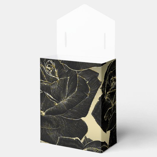Goud & Zwart Roos Glam Elegant Classy Chic Party Bedankdoosjes (Geopend)