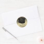 Goud & Zwart Roos Glam Elegant Classy Chic Party Ronde Sticker (Envelop)