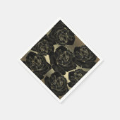 Goud & Zwart Roos Glam Elegant Classy Chic Party Servet (Hoek)