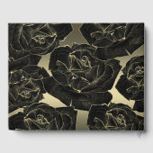 Goud & Zwart Roos Glam Elegante Classy Chic Weddin Gastenboek (Achterkant)